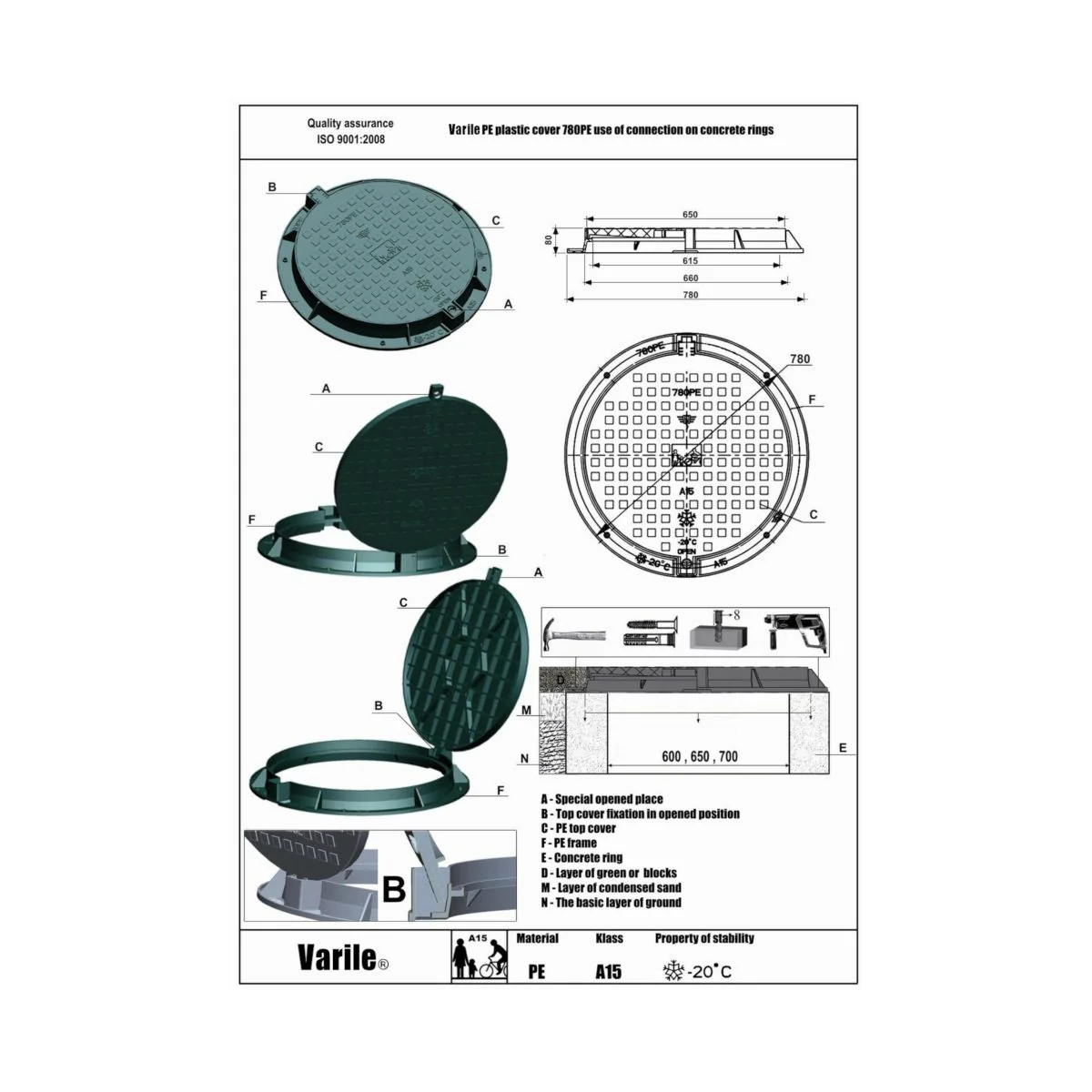Schachtdeckel 78cm Schachtabdeckung rund A15 belastbar bis 1,5t - Image 9