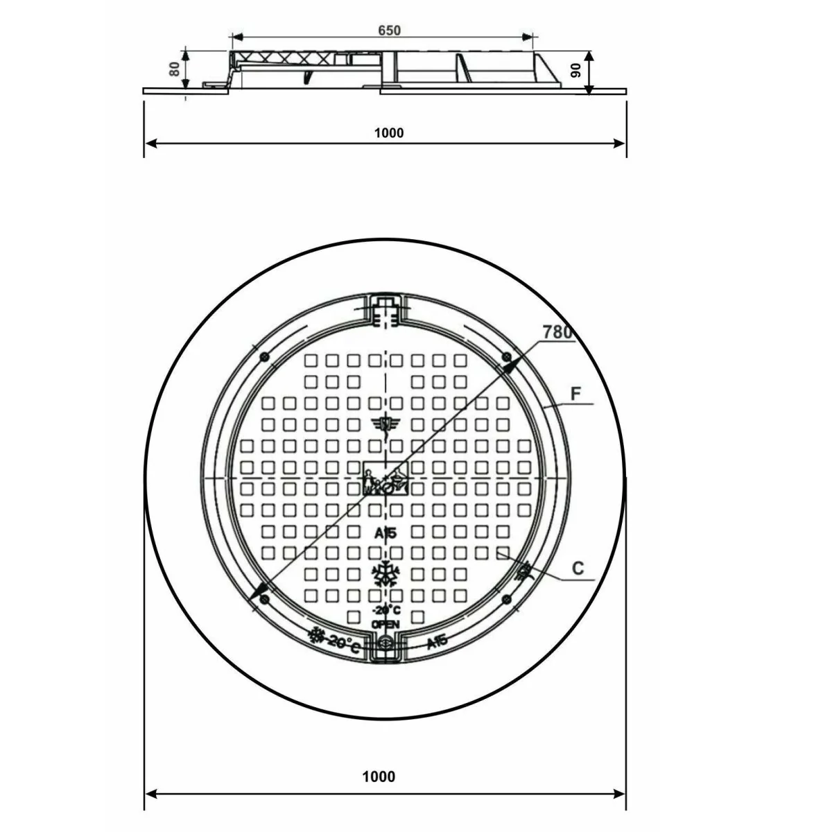 Schachtdeckel 100cm Schachtabdeckung rund - Image 7