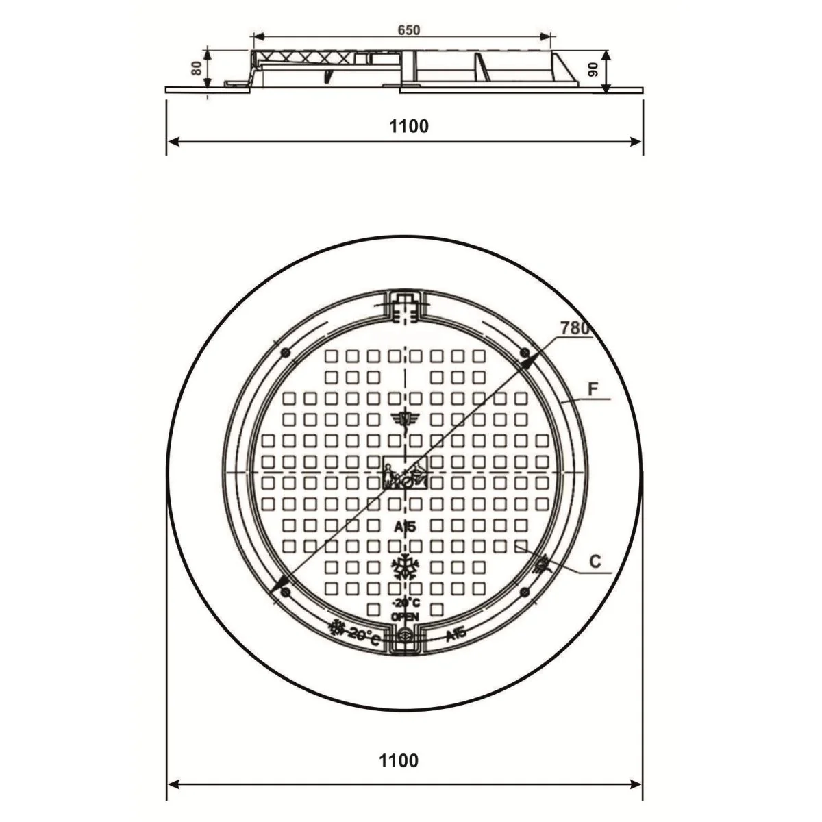 Schachtdeckel 110cm Schachtabdeckung rund - Image 7