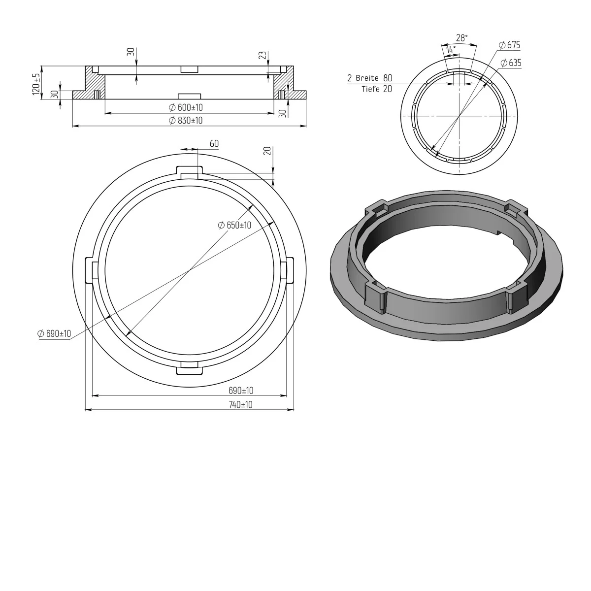 Schachtdeckel 83cm Schachtabdeckung rund B125 belastbar bis 12,5t - Image 7