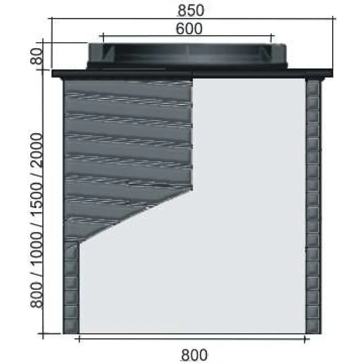 Revisionsschacht 80x80cm Kontrollschacht mit Schachtdeckel - Image 15