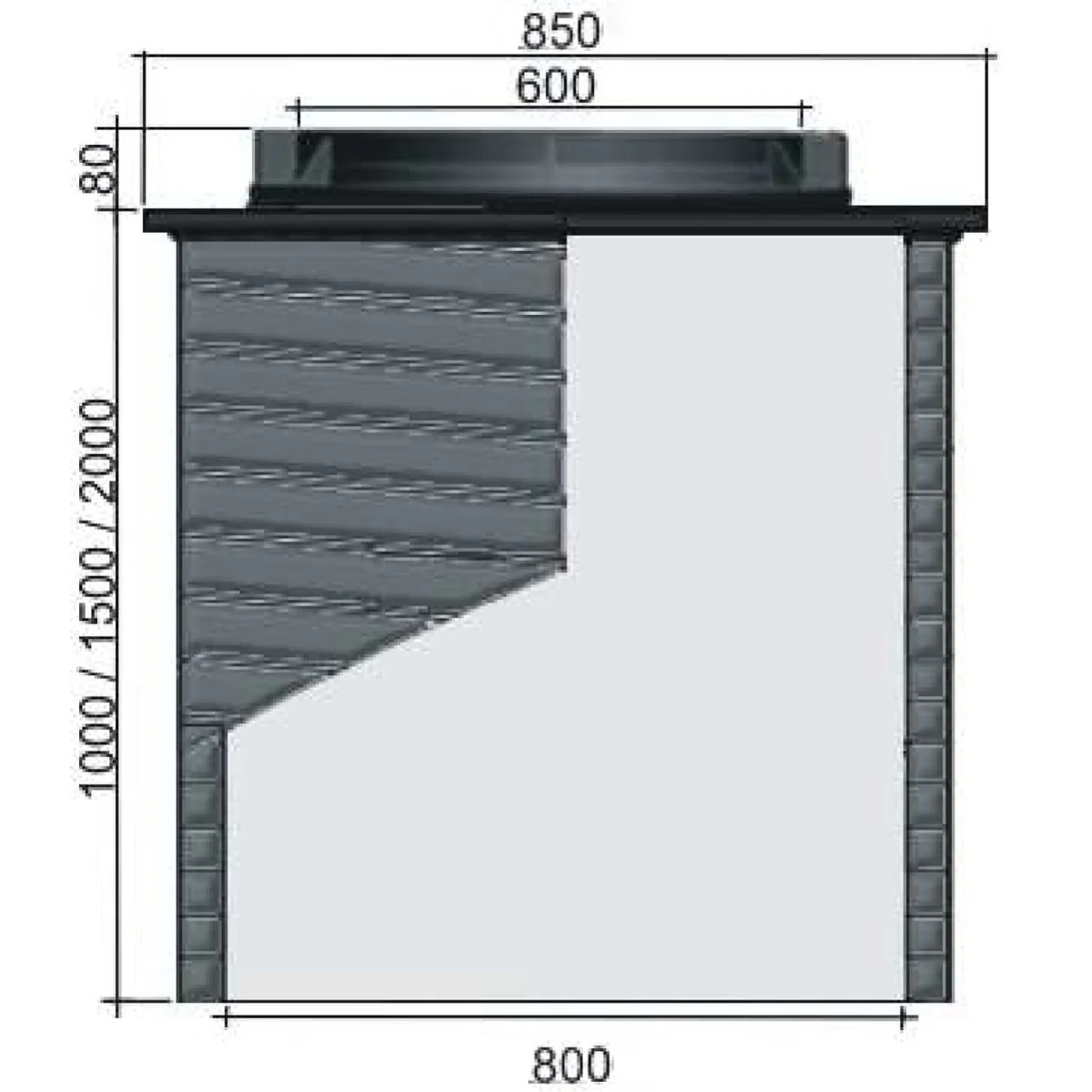 Revisionsschacht 80x100cm Kontrollschacht mit Schachtdeckel - Image 14